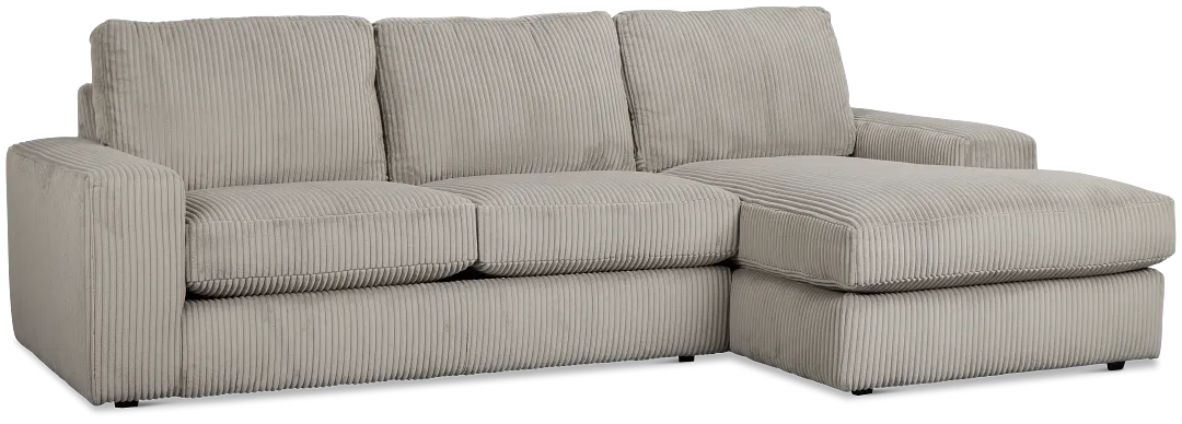 Charlie Gray Fabric Right Chaise Sectional