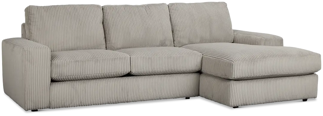 Charlie Gray Fabric Right Chaise Sectional Charlie Gray Fabric Right Chaise Sectional