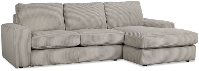 Charlie Gray Fabric Right Chaise Sectional