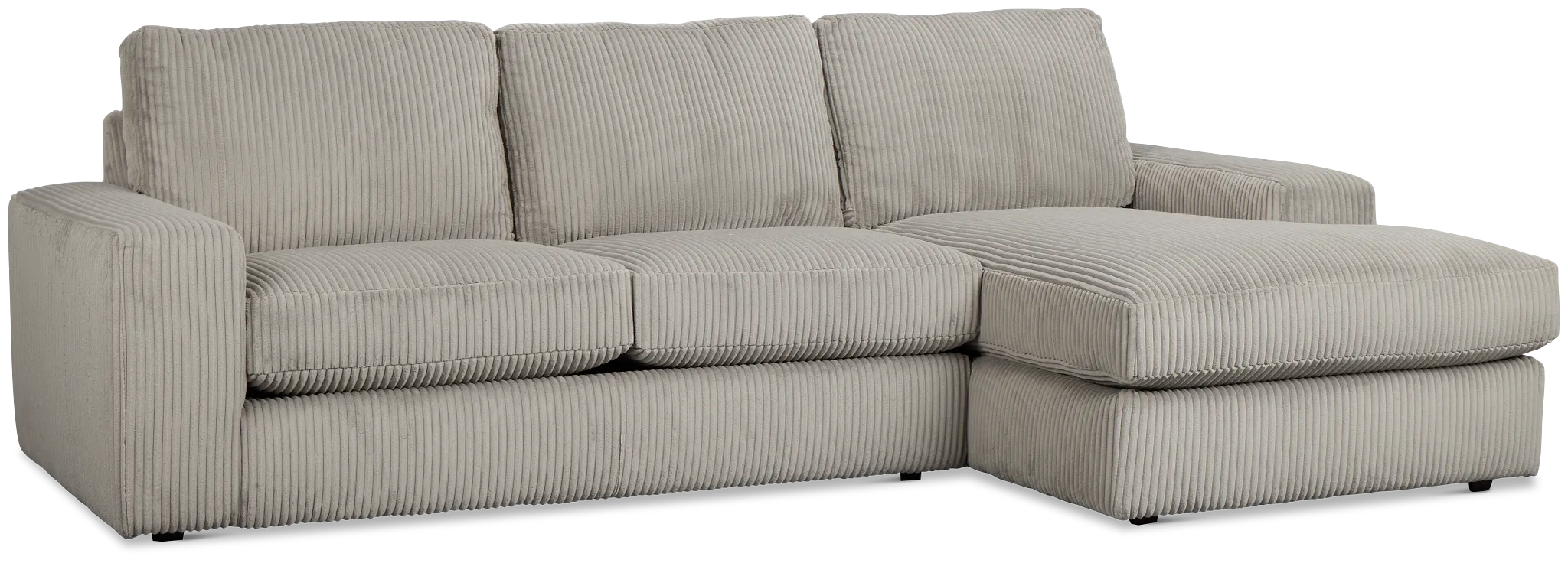 Charlie Gray Fabric Right Chaise Sectional