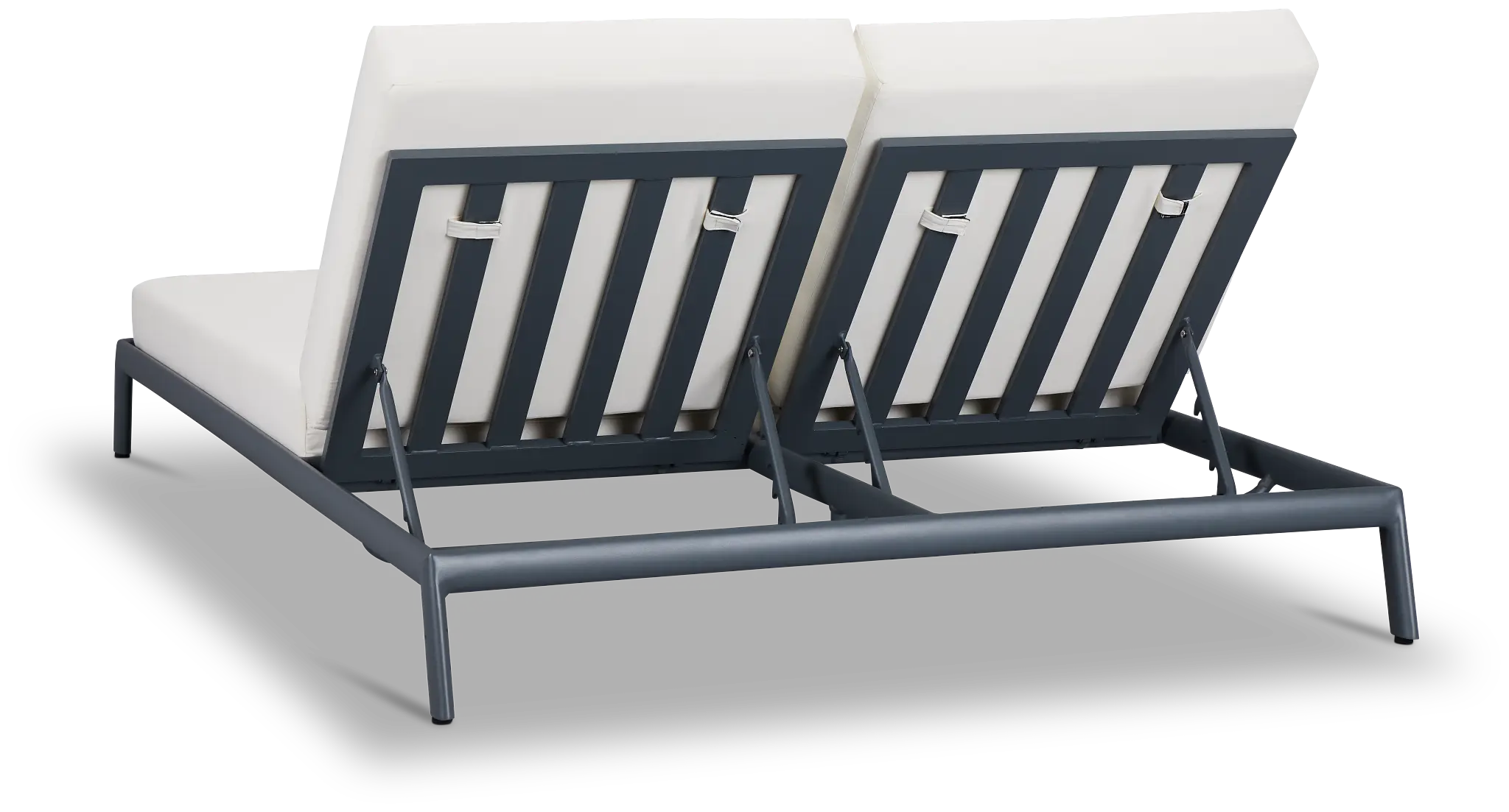 Tortuga Gray White Double Cushion Chaise Tortuga Gray White Double Cushion Chaise