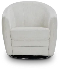 Blakely White Fabric Swivel Chair