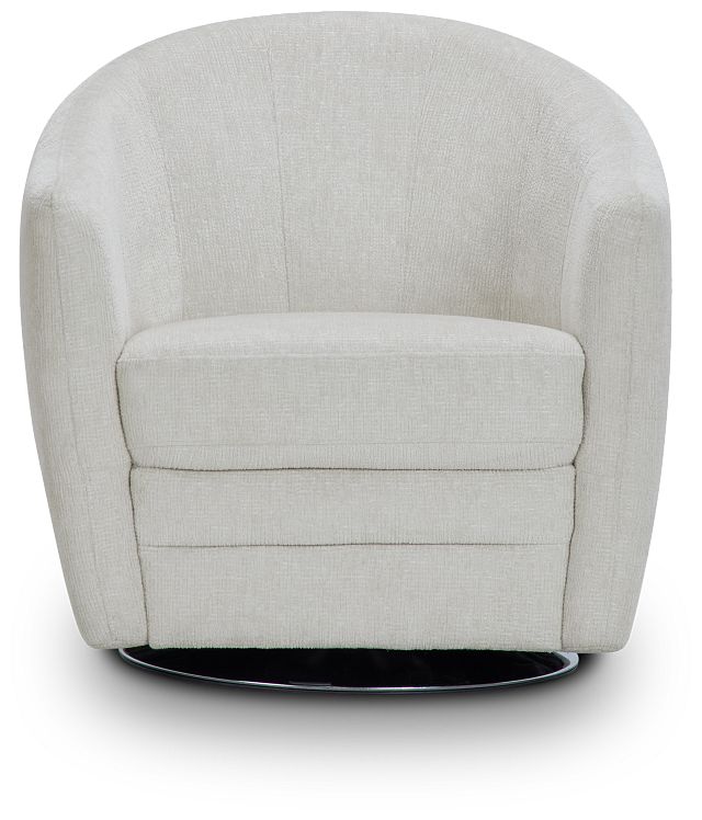 Blakely White Fabric Swivel Chair