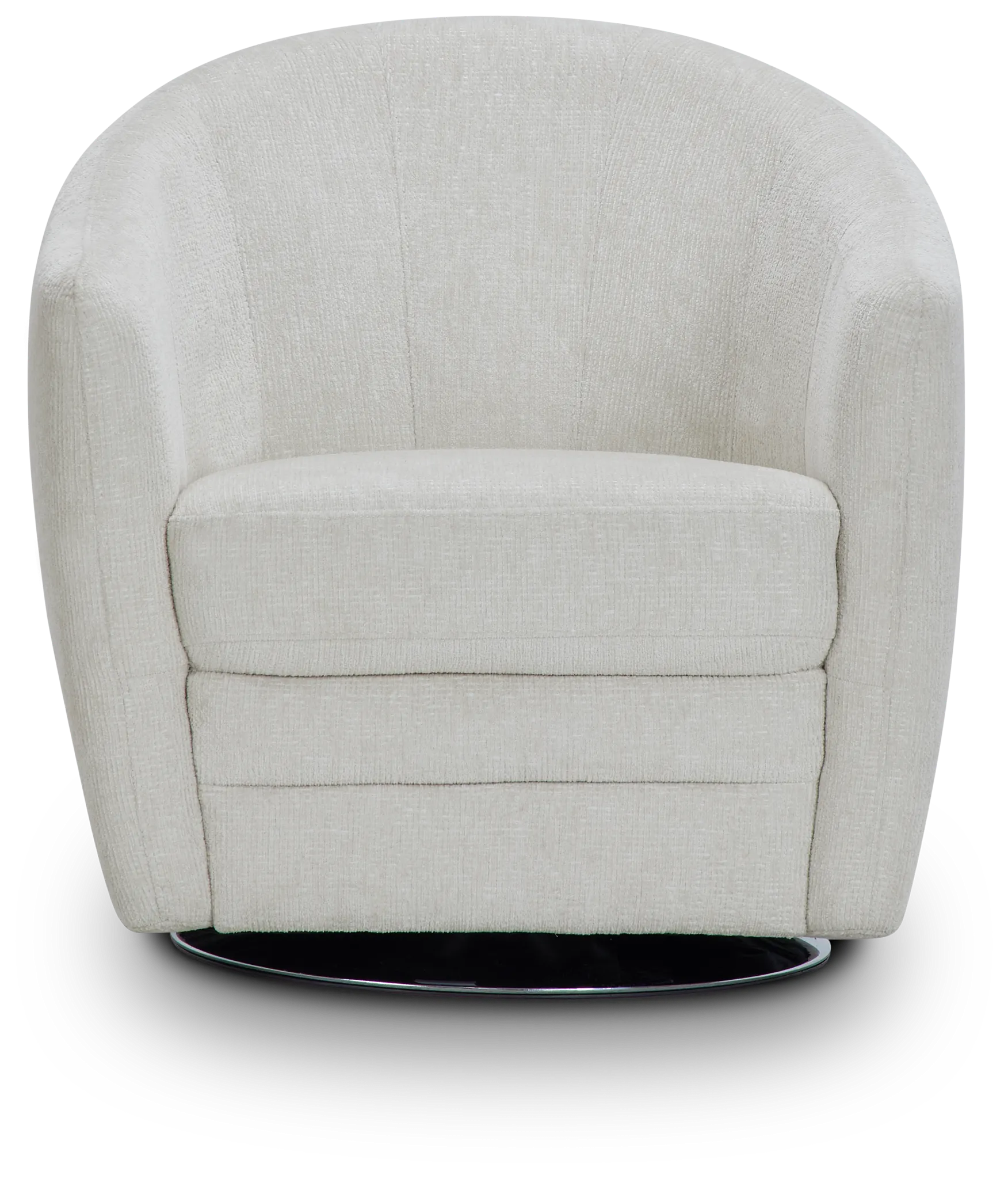 Blakely White Fabric Swivel Chair