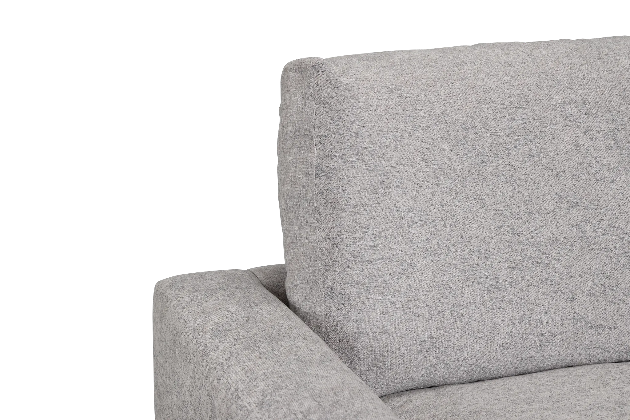 Calista Pewter Fabric Small Right Bumper Sectional