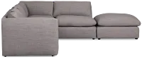 Serena Gray Fabric 5-piece Right Facing Bumper Sectional