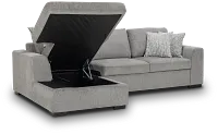 Blakely Gray Fabric Small Left Chaise Storage Sleeper Sectional