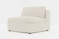 Destin Suave Beige Fabric Armless Chair