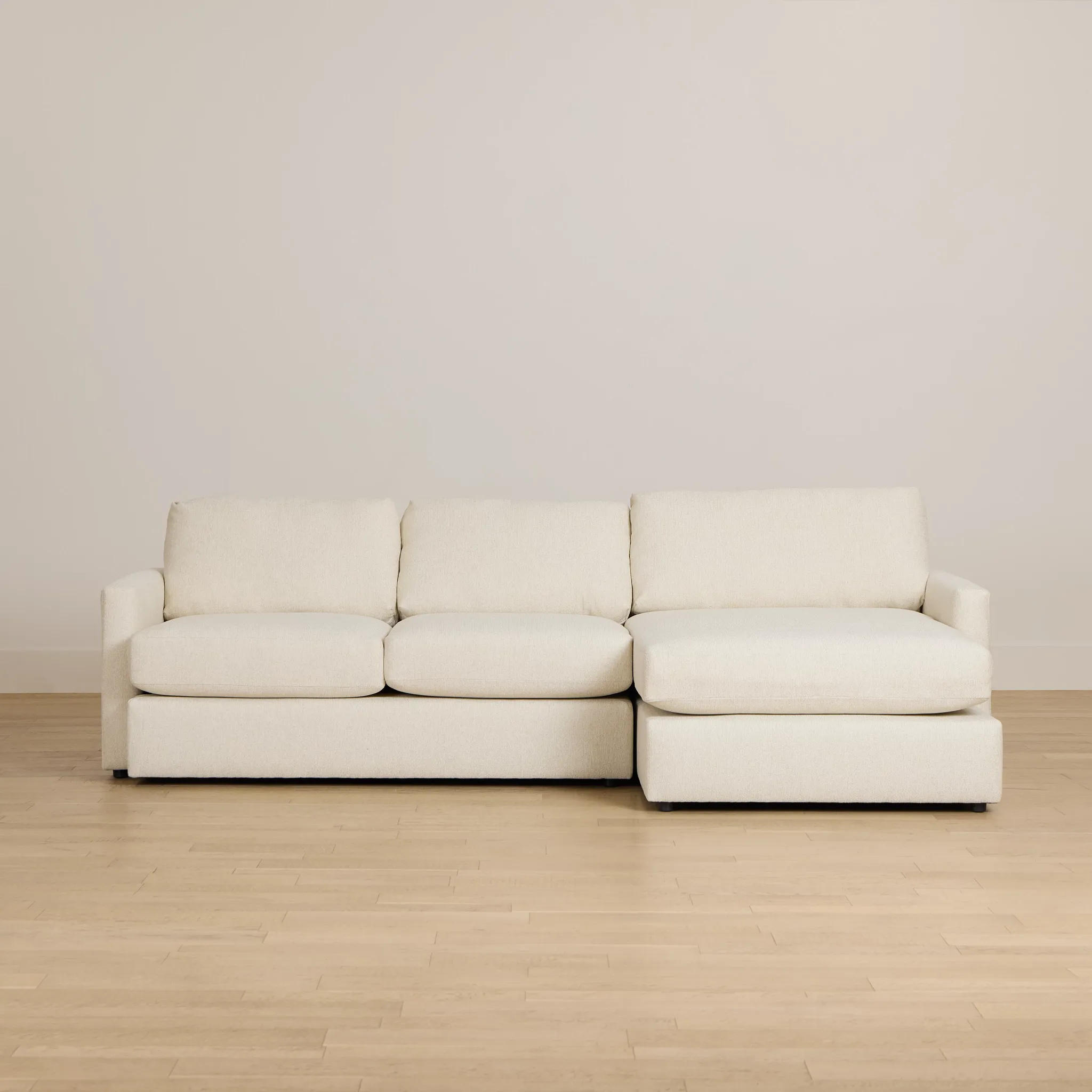 Maxwell Light Beige Fabric Right Chaise Sectional