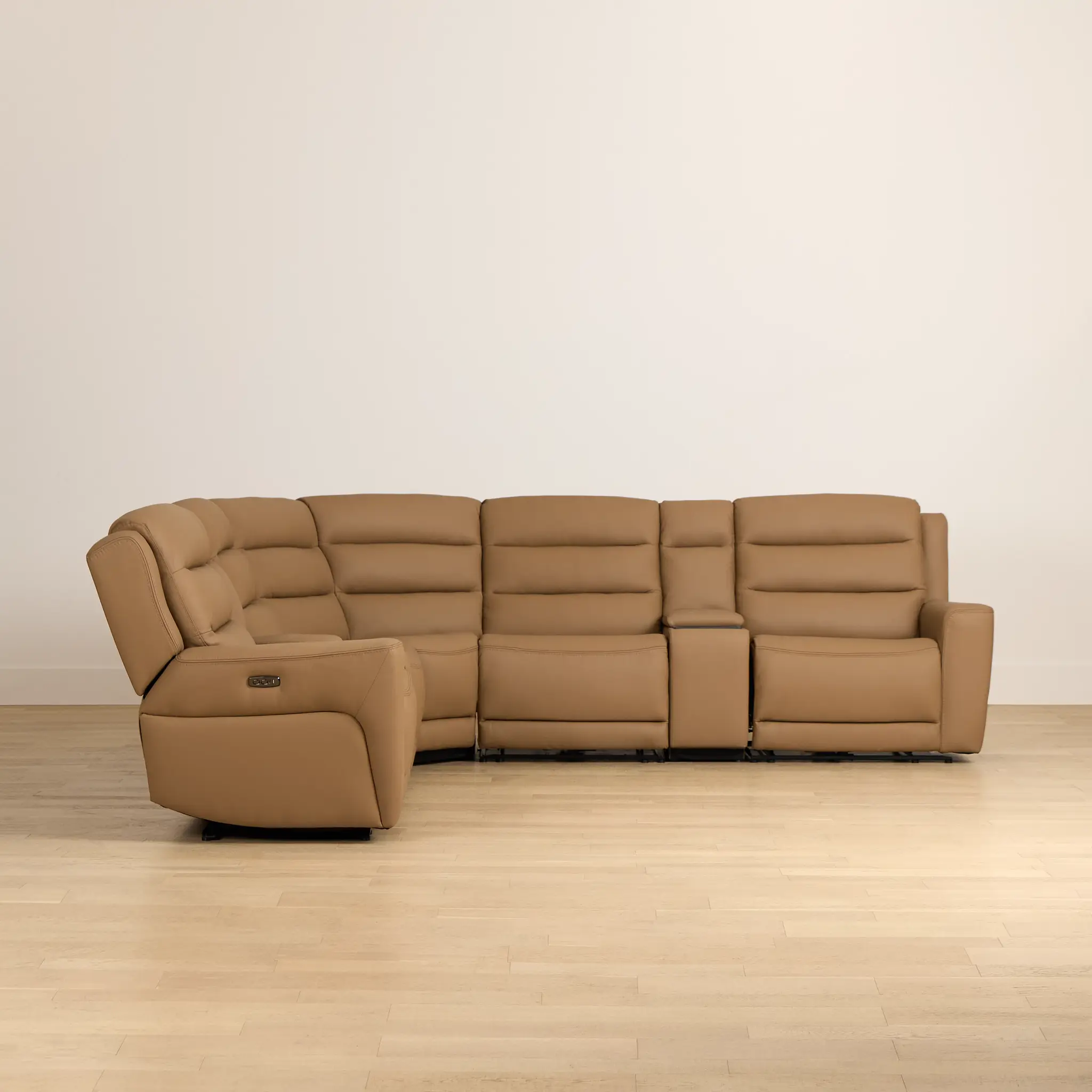Wilder Brown Leather Large Triple Power Reclining Two-arm Sectional Wilder Brown Leather Large Triple Power Reclining Two-arm Sectional