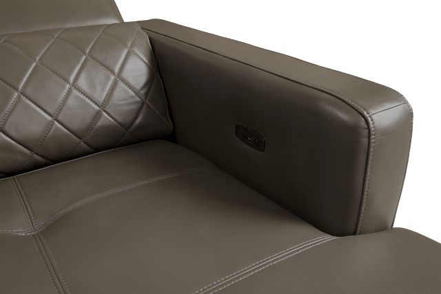 Ava Dark Gray Micro Small Dual Power Right Chaise Sectional