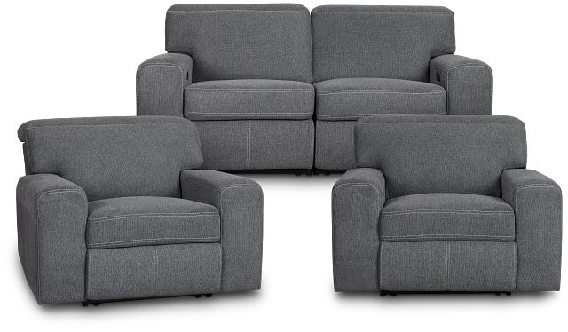 Callum Dark Gray Fabric Power Reclining Living Room