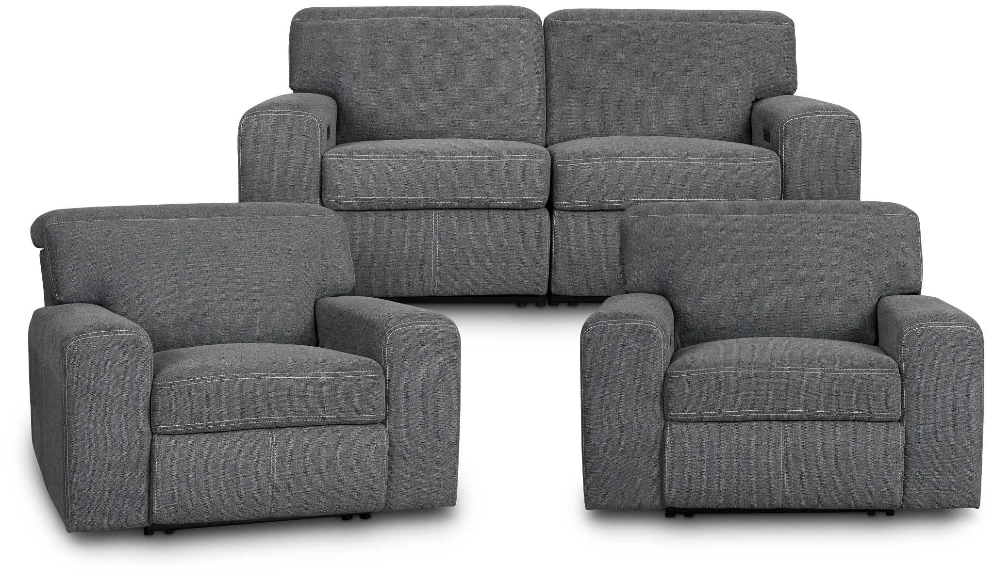 Callum Dark Gray Fabric Power Reclining Living Room