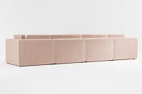 Destin Joya Light Pink Velvet 6-piece Modular Sectional