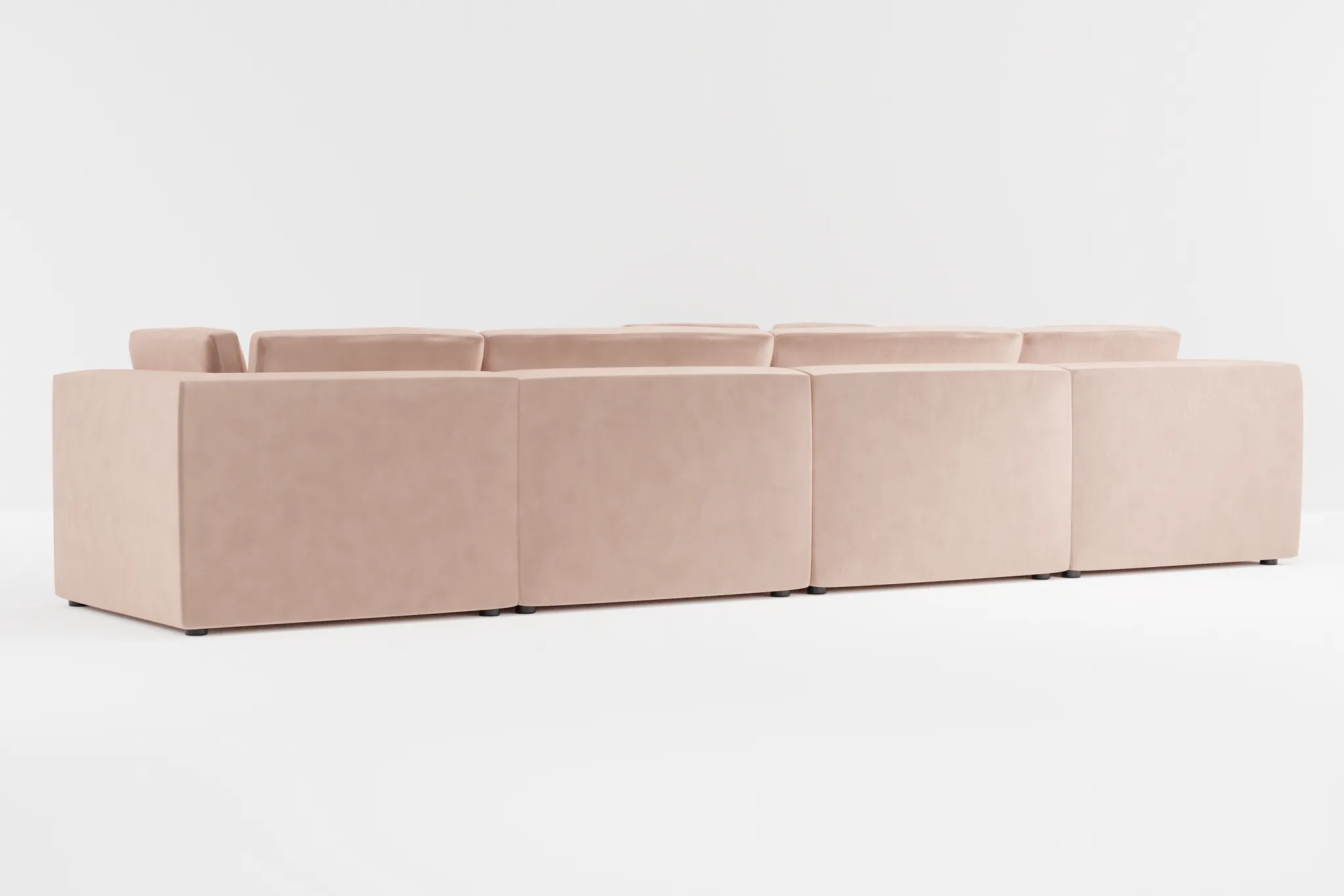 Destin Joya Light Pink Velvet 6-piece Modular Sectional