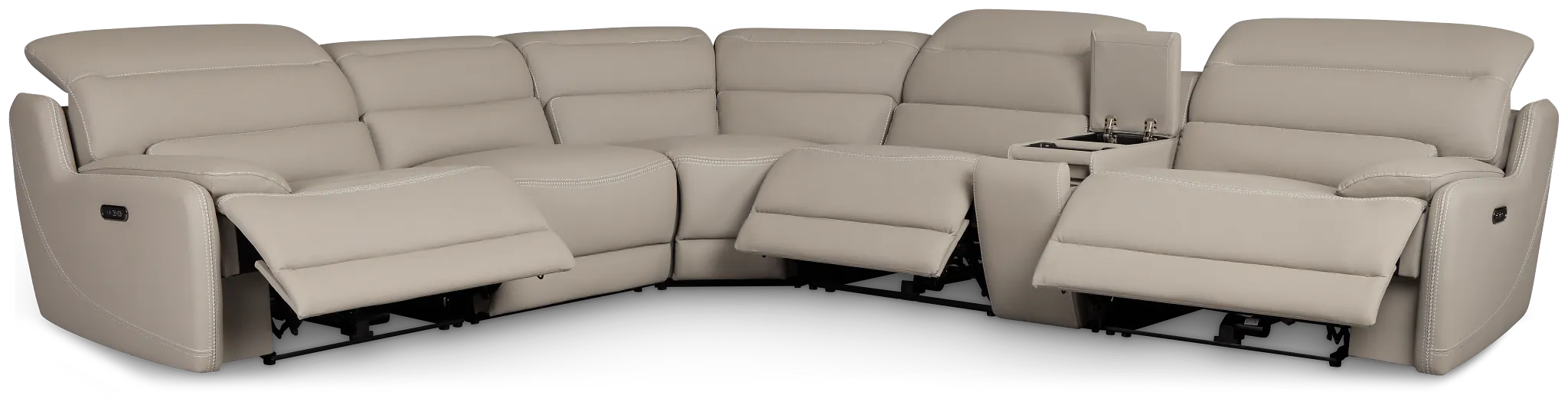 Jett Gray Micro Medium Triple Power 2-arm Sectional