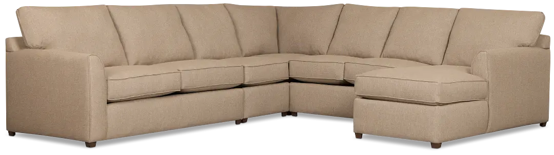 Tate Brown Fabric Large Right Chaise Sectional Tate Brown Fabric Large Right Chaise Sectional