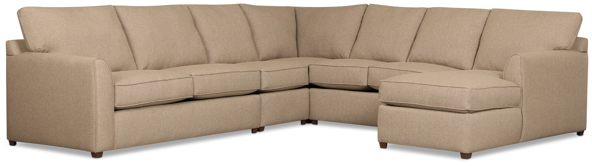 Tate Brown Fabric Large Right Chaise Sectional