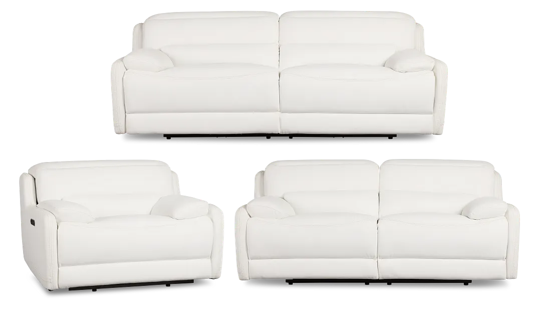 Jett White Micro Power Reclining Living Room
