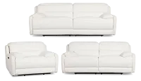 Jett White Micro Power Reclining Living Room