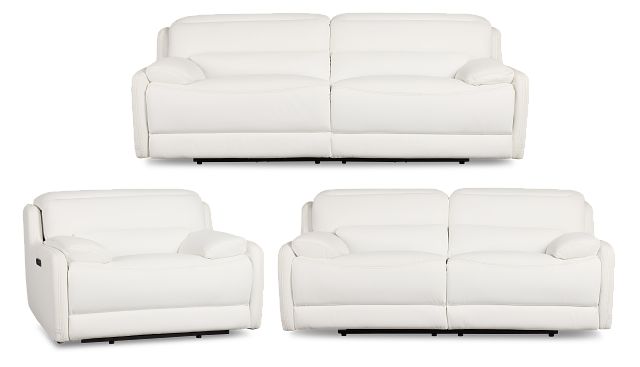 Jett White Micro Power Reclining Living Room
