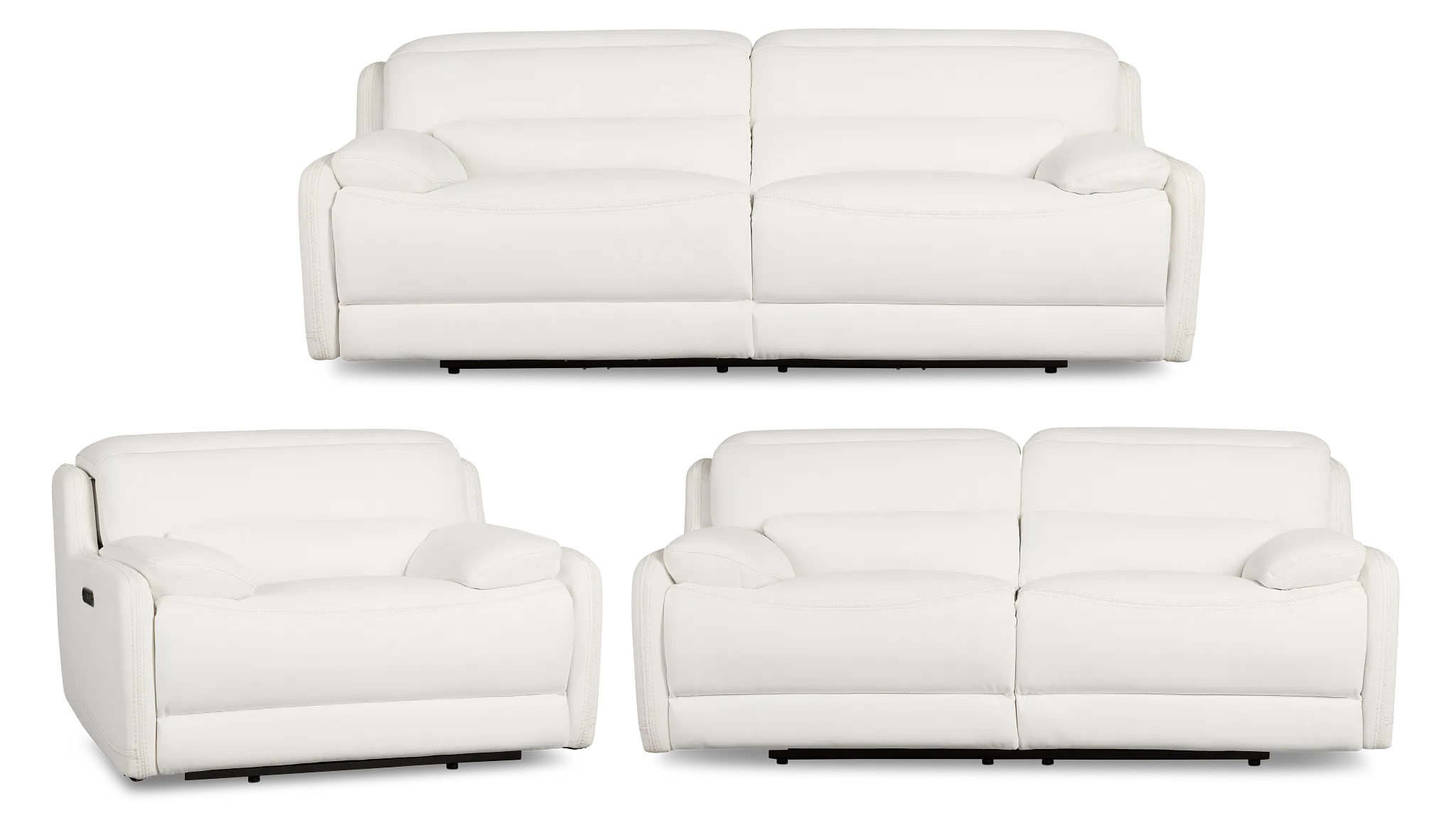 Jett White Micro Power Reclining Living Room