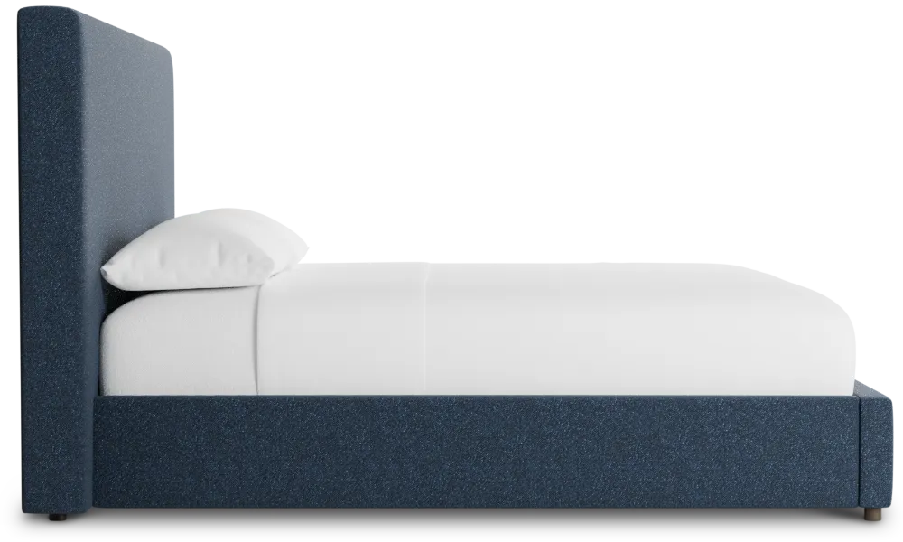 Grayton Elite Dark Blue 54" Upholstered Platform Bed