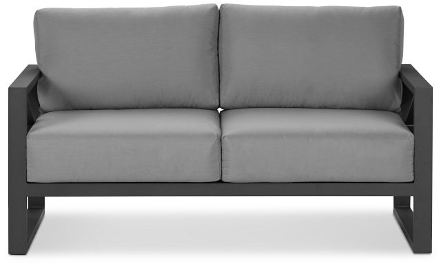 Linear Dark Gray Aluminum Loveseat