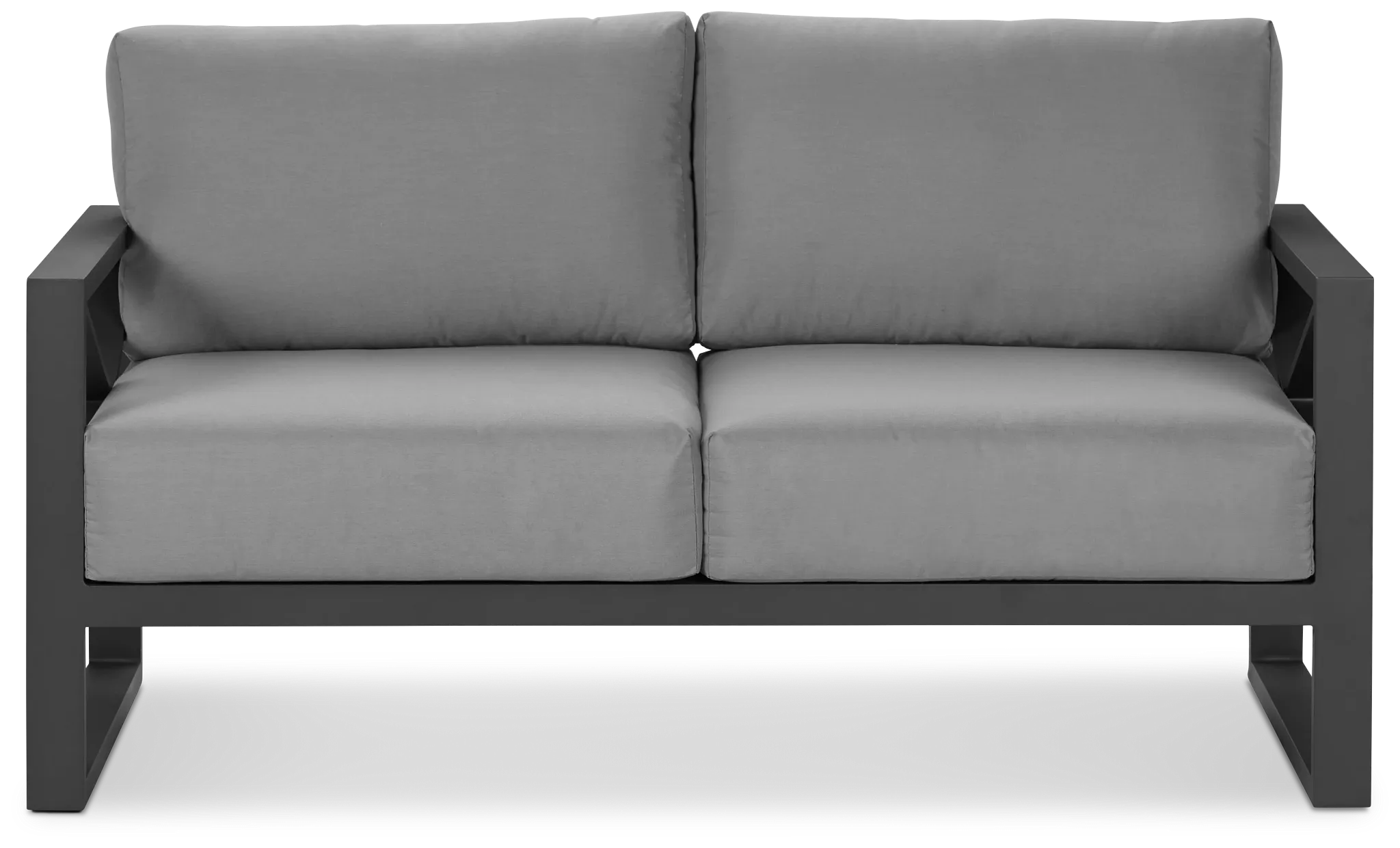 Linear Dark Gray Aluminum Loveseat