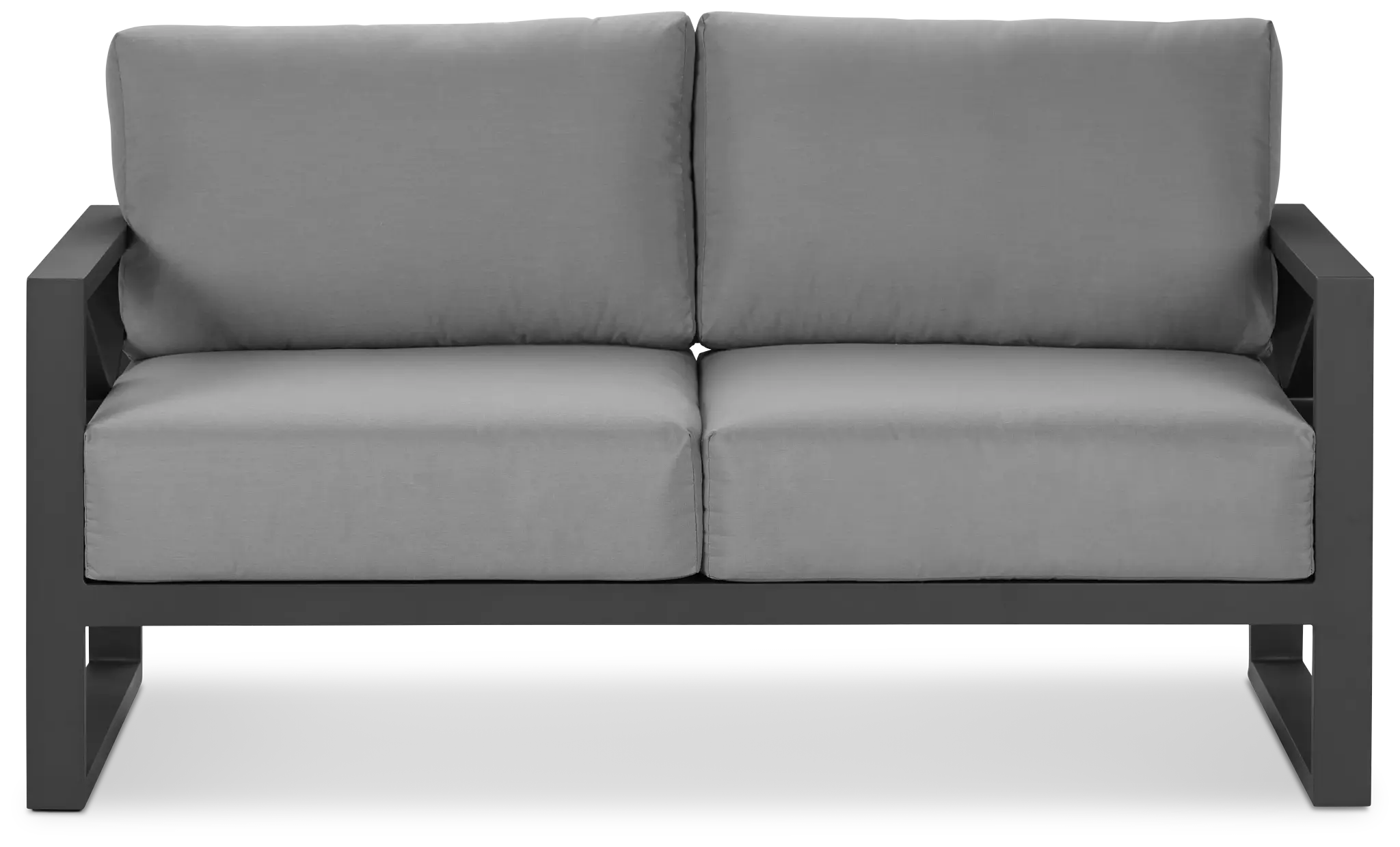 Linear Dark Gray Aluminum Loveseat Linear Dark Gray Aluminum Loveseat