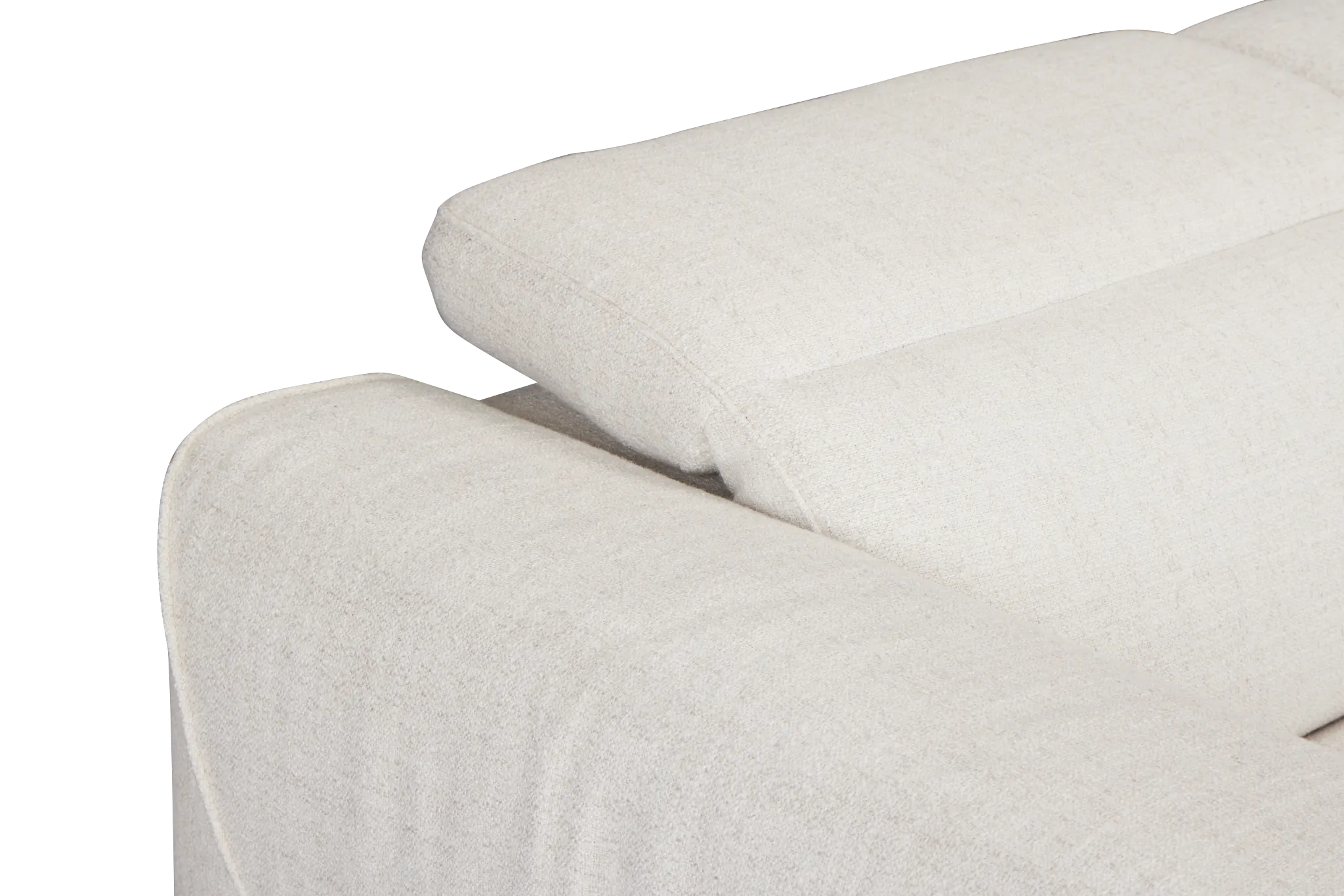 Ellis Light Beige Fabric Large Dual Power Reclining Two-arm Sectional