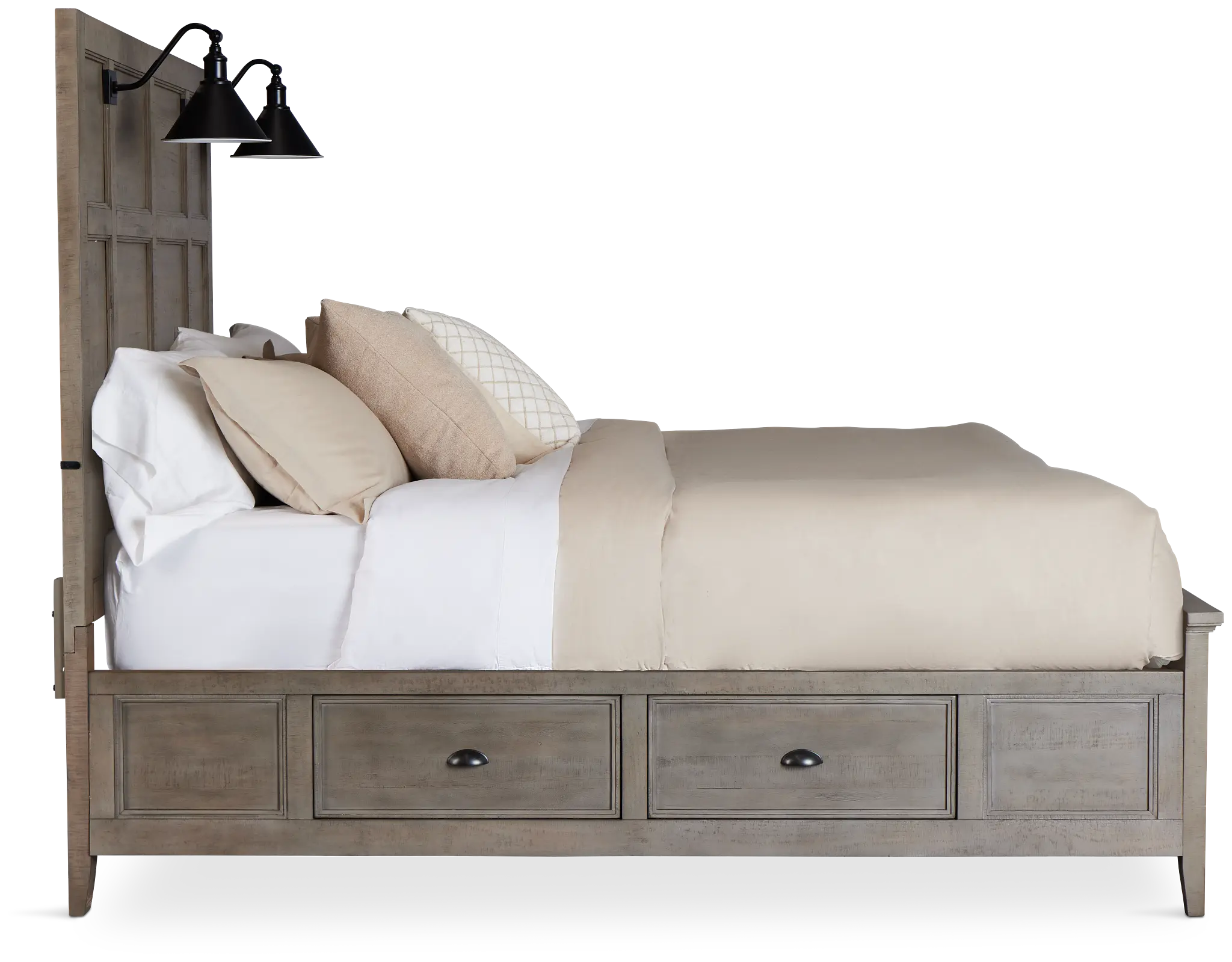 Heron Cove Light Tone Storage Panel Bed With Lights Heron Cove Light Tone Storage Panel Bed With Lights