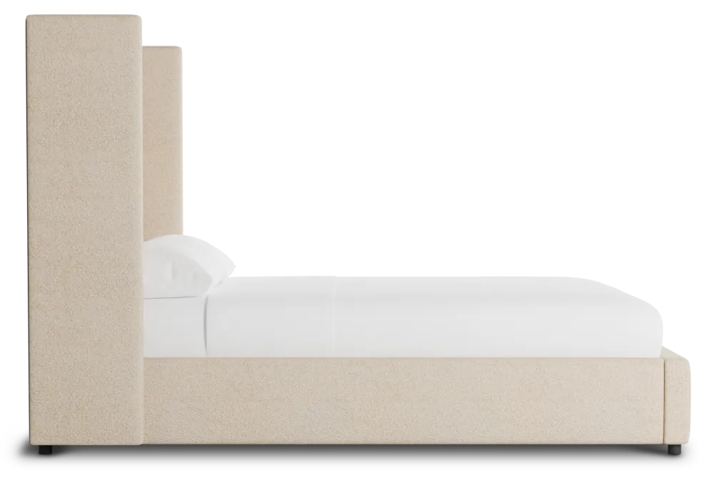 Captiva Sutton Beige 60" Upholstered Shelter Bed