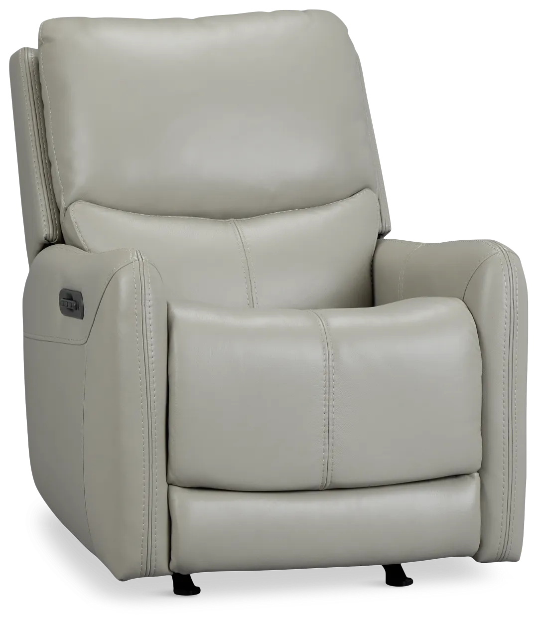 Jonas Light Gray Lthr/vinyl Power Recliner With Heat And Massage