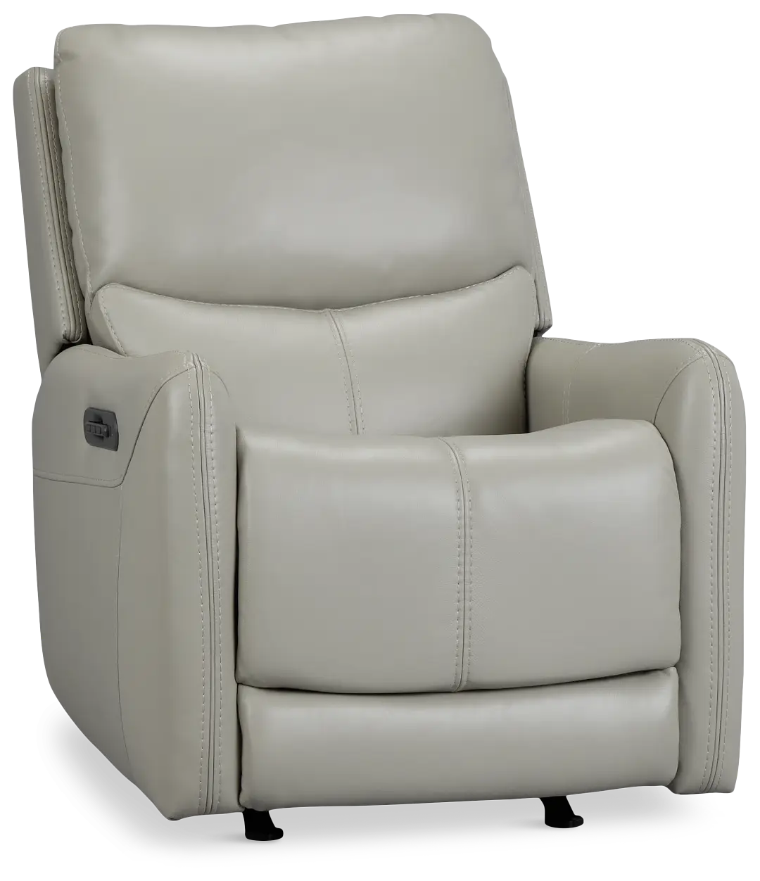 Jonas Light Gray Lthr/vinyl Power Recliner With Heat And Massage Jonas Light Gray Lthr/vinyl Power Recliner With Heat And Massage