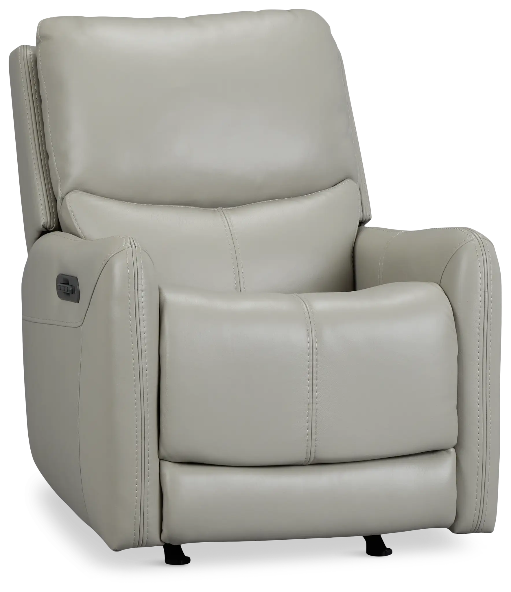 Jonas Light Gray Lthr/vinyl Power Recliner With Heat And Massage Jonas Light Gray Lthr/vinyl Power Recliner With Heat And Massage
