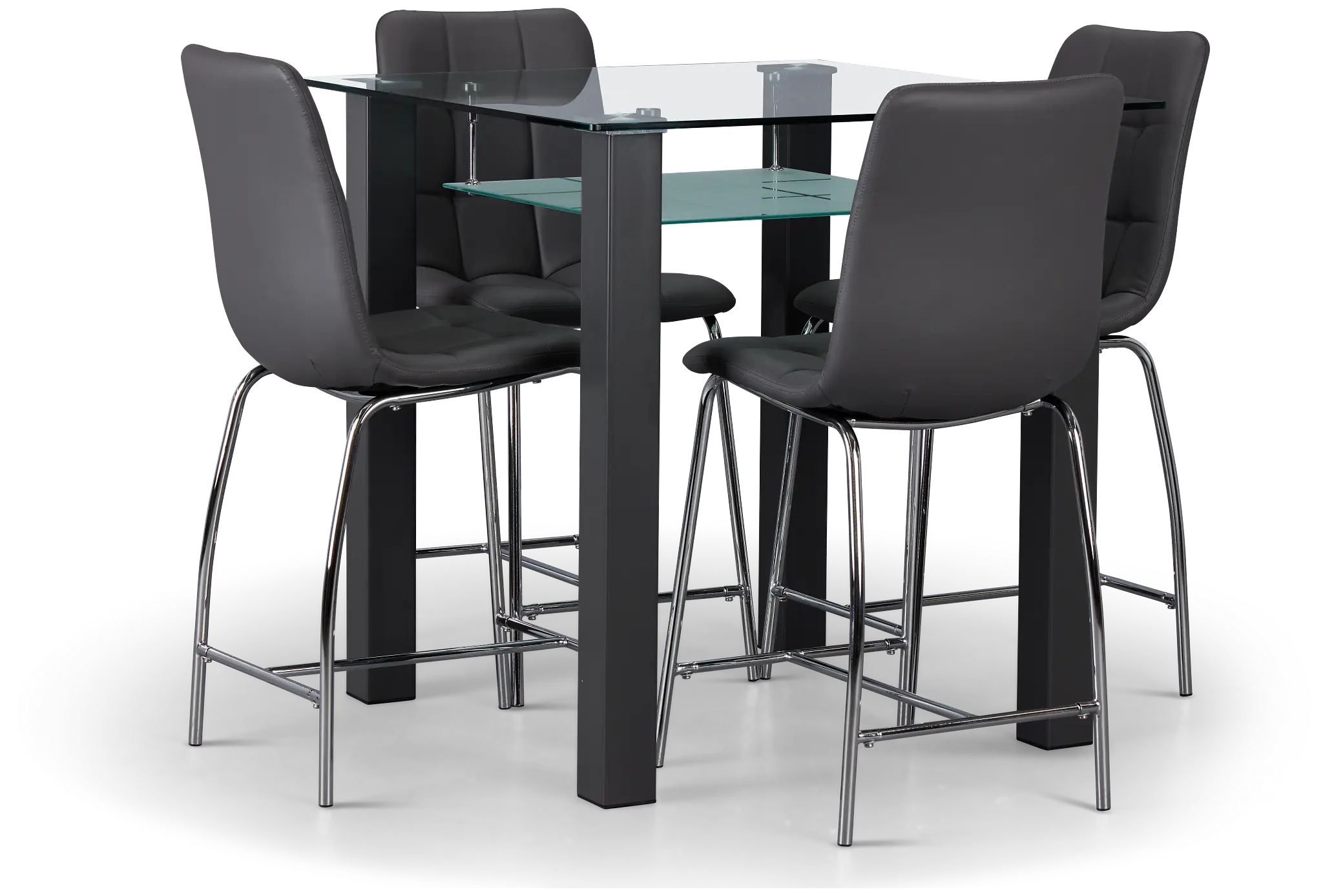 Vienna Dark Gray Square High Table & 4 Barstools Vienna Dark Gray Square High Table & 4 Barstools