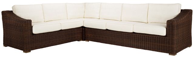 Canyon Dark Brown White Medium Right Sectional