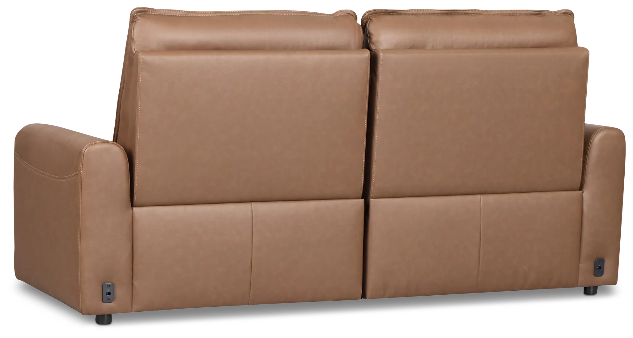 Edison Dark Brown Leather/Vinyl 2-piece Modular Power Reclining Sofa