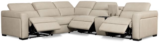 Melody Light Gray Micro Medium Triple Power 2-arm Sectional