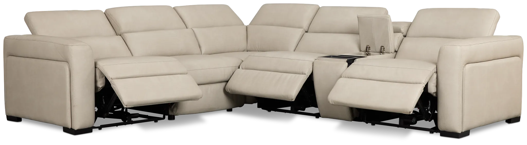 Melody Light Gray Micro Medium Triple Power 2-arm Sectional