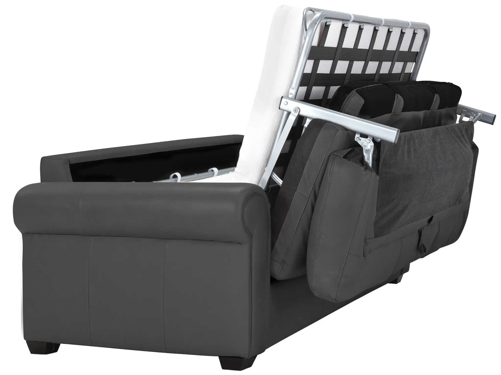 Lincoln Dark Gray Lthr/vinyl Memory Foam Sleeper Lincoln Dark Gray Lthr/vinyl Memory Foam Sleeper