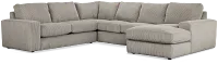 Charlie Gray Fabric Medium Right Chaise Sectional