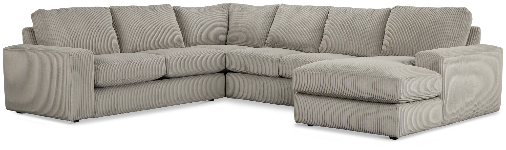 Charlie Gray Fabric Medium Right Chaise Sectional