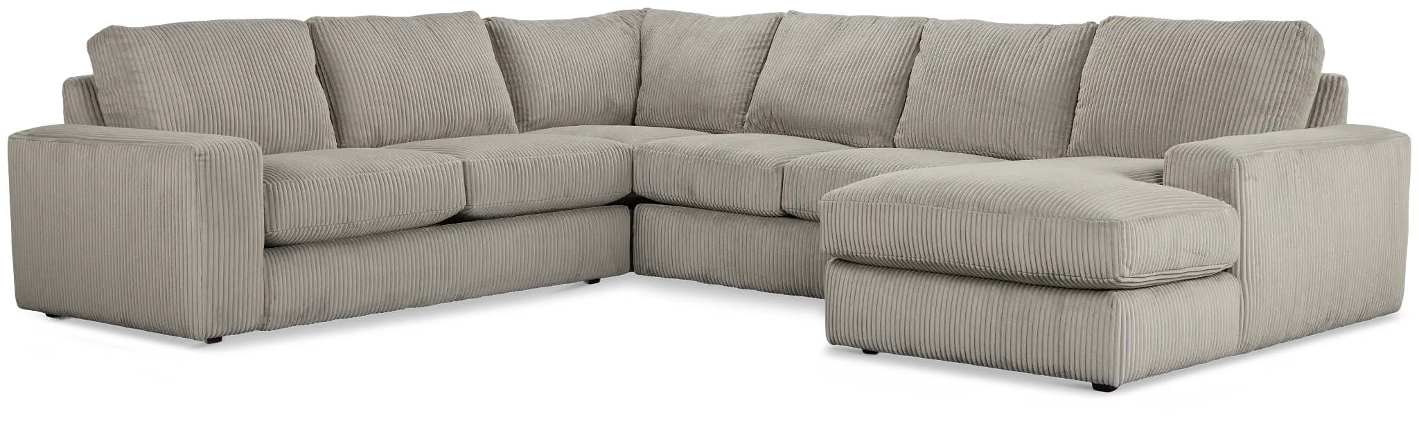 Charlie Gray Fabric Medium Right Chaise Sectional Charlie Gray Fabric Medium Right Chaise Sectional