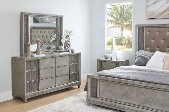 Viviana Silver Dresser & Mirror