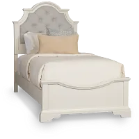 Charlotte White Uph Panel Bed