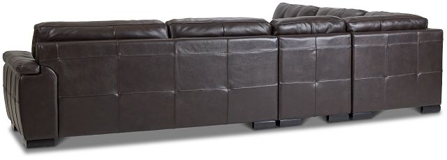 Braden Dark Brown Leather Small Two-arm Sectional