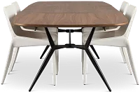 Margo Two-tone Rect Table & 4 White Upholstered Chairs