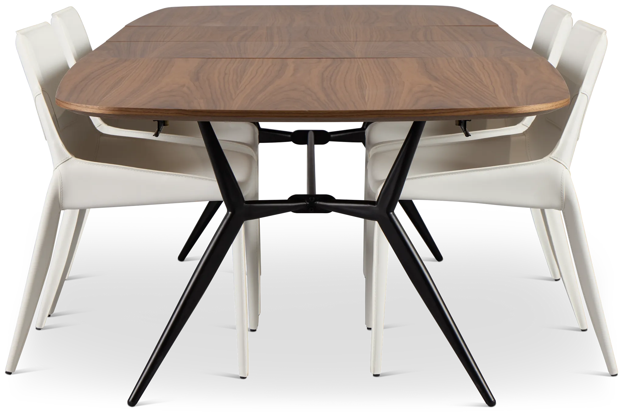Margo Two-tone Rect Table & 4 White Upholstered Chairs